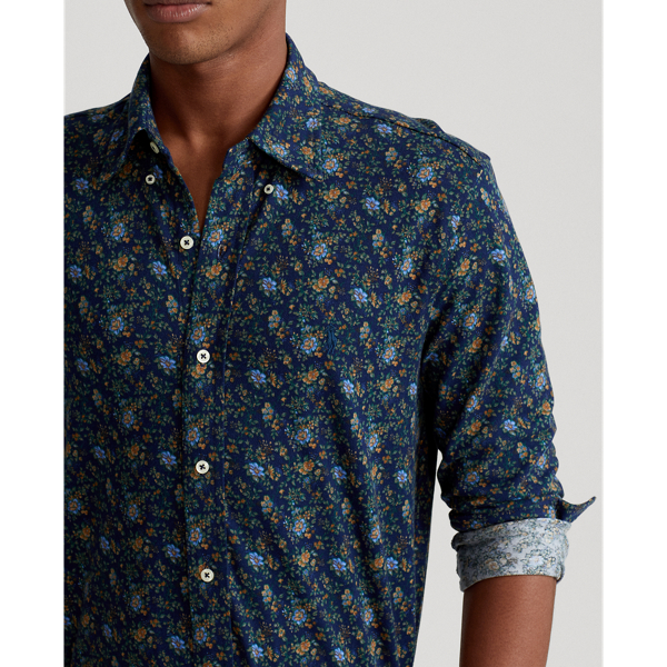 Refined Navy Floral Custom Slim Fit Floral Mesh Shirt Polo Ralph Lauren 6