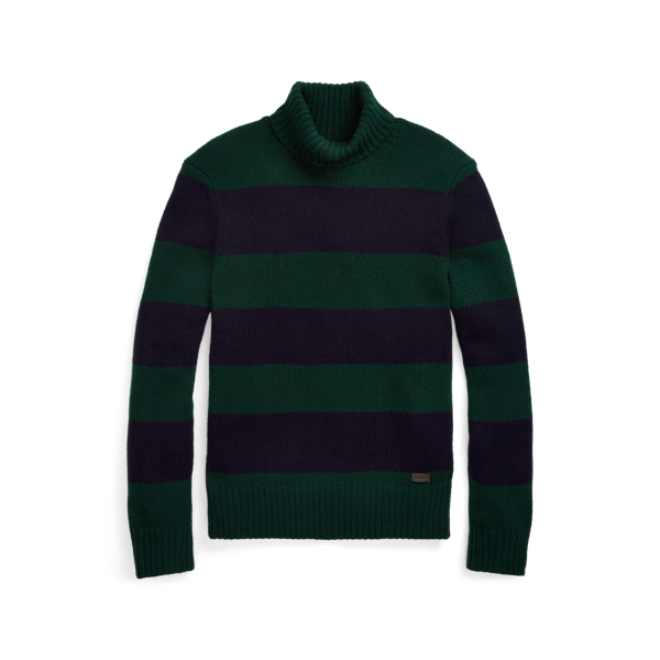 Striped Wool Roll Neck Jumper
