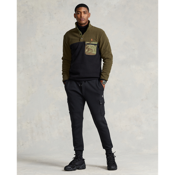 Fleece trui met kleurblokken Polo Ralph Lauren in Company olive/Polo black 4