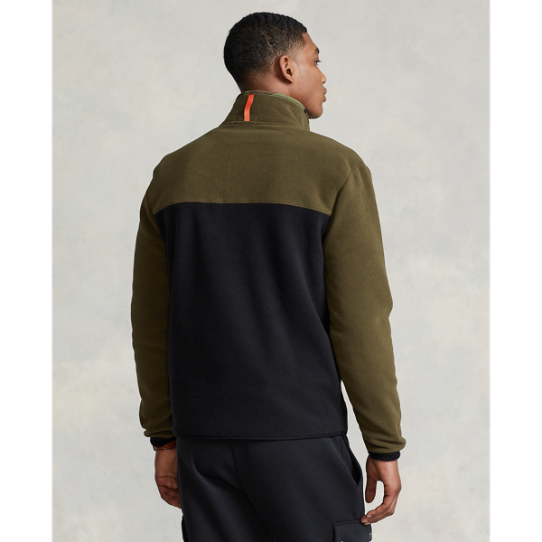 Fleece trui met kleurblokken Polo Ralph Lauren in Company olive/Polo black 5