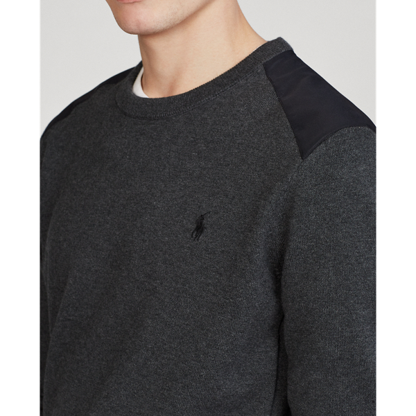 Maglia ibrida a girocollo Polo Ralph Lauren in Antracite 6