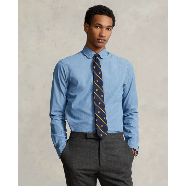Camisa de cambray índigo Custom Fit para hombre Ralph Lauren® ES