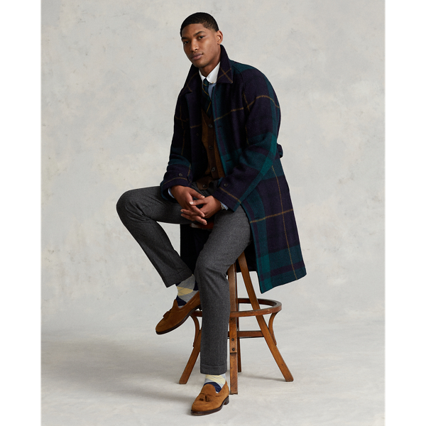 Plaid Tweed Balmacaan Coat for Men Ralph Lauren IL