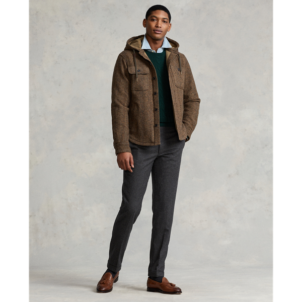 Brown Herringbone Hooded Jacket Polo Ralph Lauren 4