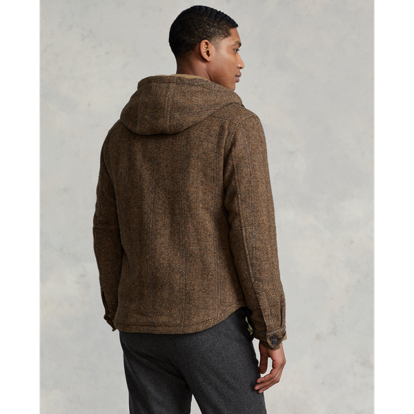 Brown Herringbone Hooded Jacket Polo Ralph Lauren 5