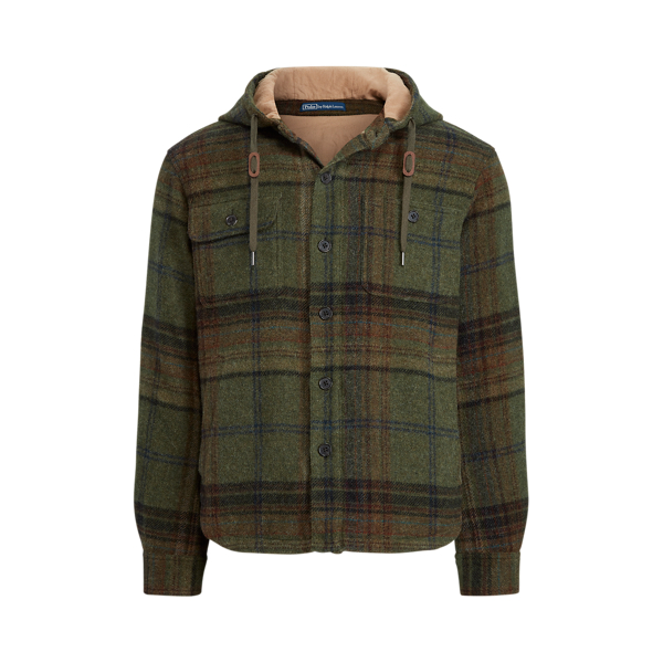 Green Plaid Wool Shirt Jacket Polo Ralph Lauren 2
