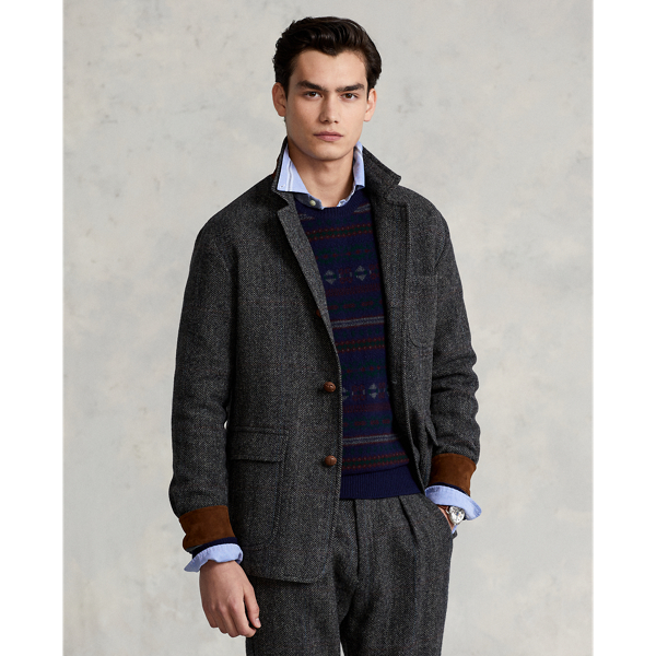 Grey Wool Herringbone Suit Jacket Polo Ralph Lauren 6