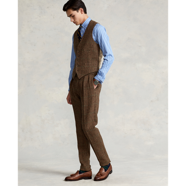 Brown Harris Tweed Waistcoat Polo Ralph Lauren 4