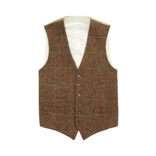 Brown Harris Tweed Waistcoat Polo Ralph Lauren 2