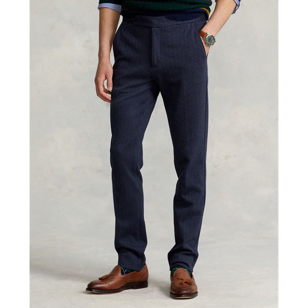 Navy Knit Herringbone Suit Trouser Polo Ralph Lauren 4