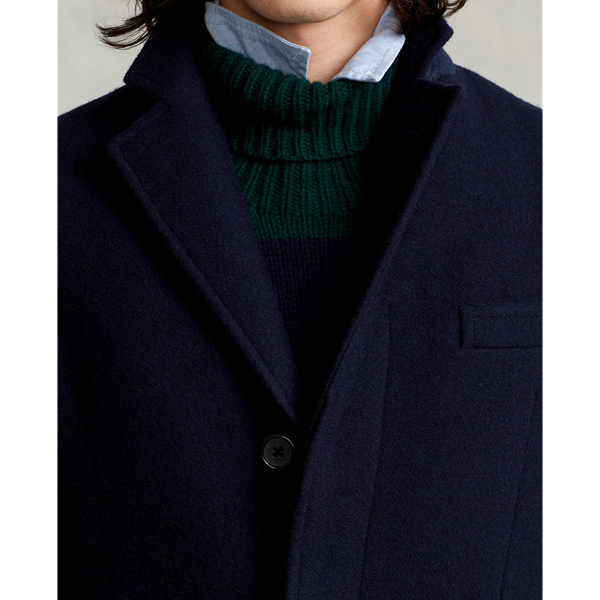 Polo zachte wollen omkeerbare topcoat Polo Ralph Lauren in Navy 6