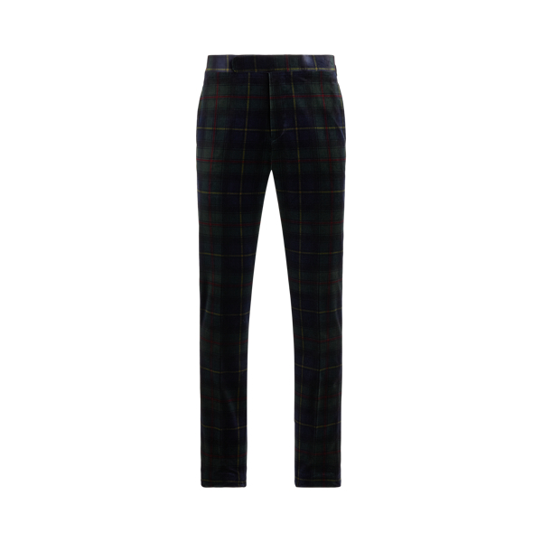 Geruite fluwelen formele broek