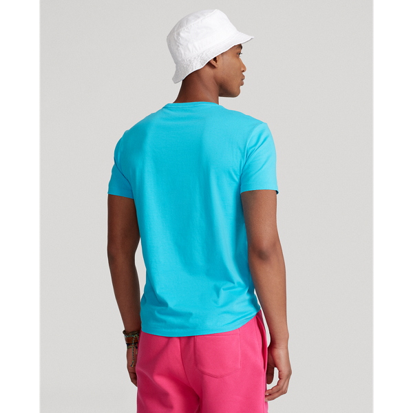 Elegant jersey slim fit T-shirt met ronde hals Polo Ralph Lauren in Cove Blue 5