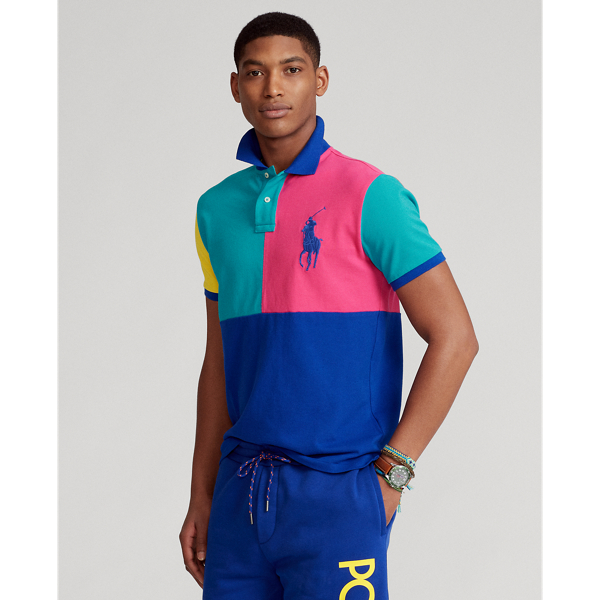 Custom Slim Fit Big Pony Mesh Polo Shirt