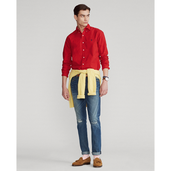 Gef&auml;rbtes Custom Fit Oxfordhemd Polo Ralph Lauren in RL Red 4