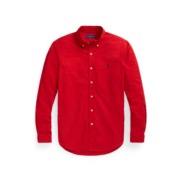 Gef&auml;rbtes Custom Fit Oxfordhemd Polo Ralph Lauren in RL Red 2