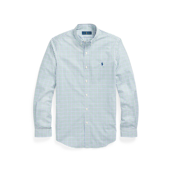4033a Green/Blue Custom Fit Plaid Poplin Shirt Polo Ralph Lauren 2