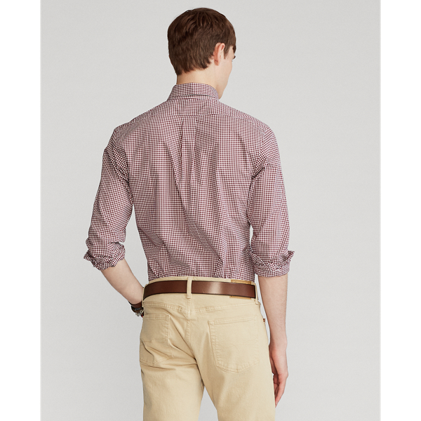 Camicia in popeline a righe Custom-Fit Polo Ralph Lauren in 2365 E Burgundy/ White 5