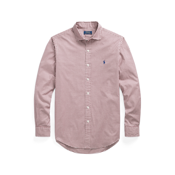 Camicia in popeline a righe Custom-Fit Polo Ralph Lauren in 2365 E Burgundy/ White 2