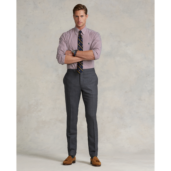 Slim fit gestreept poplin overhemd Polo Ralph Lauren in Wine/White 4