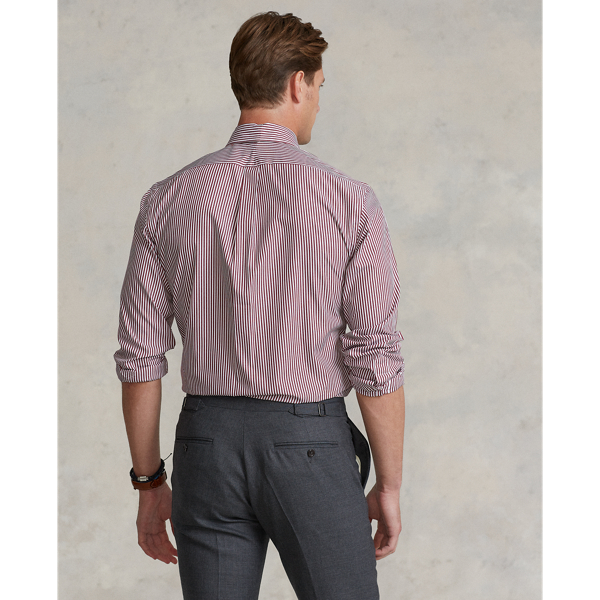 Slim fit gestreept poplin overhemd Polo Ralph Lauren in Wine/White 5