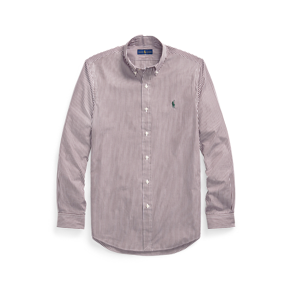 Slim fit gestreept poplin overhemd Polo Ralph Lauren in Wine/White 2