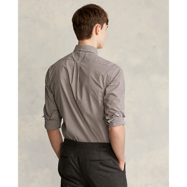 Camicia vichy in popeline Custom-Fit Polo Ralph Lauren in Marrone/Bianco 5