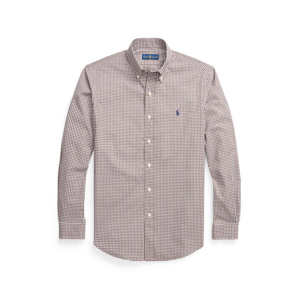 Camicia vichy in popeline Custom-Fit Polo Ralph Lauren in Marrone/Bianco 2