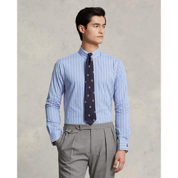 Custom Fit Striped Tab Collar Shirt