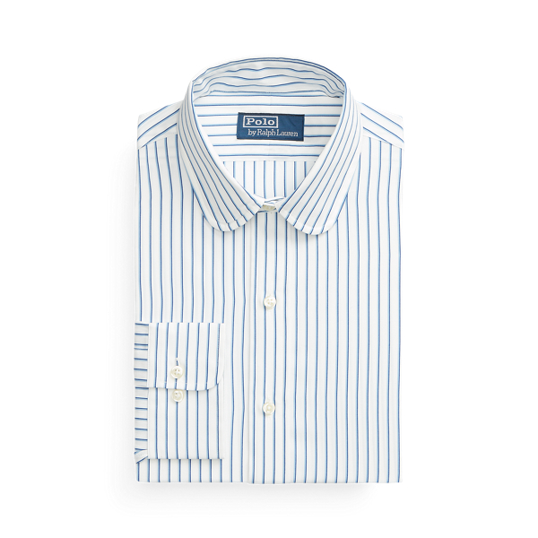 Camisa de popelina &agrave;s riscas Custom Fit Polo Ralph Lauren em 1