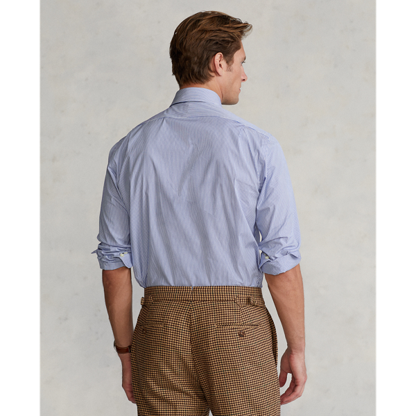 Gestreiftes Custom-Fit Popelinehemd Polo Ralph Lauren in Carolina-Blau/Wei&szlig; 4