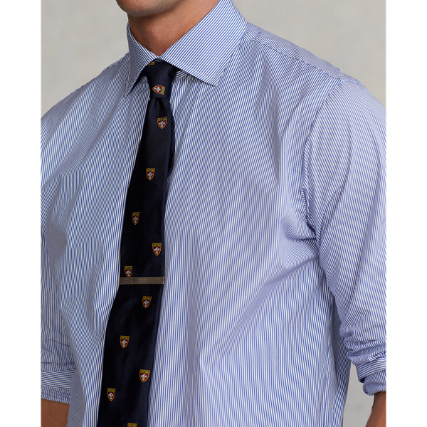 Gestreiftes Custom-Fit Popelinehemd Polo Ralph Lauren in Carolina-Blau/Wei&szlig; 5