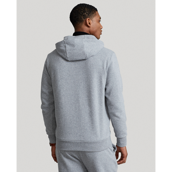 Sweat &agrave; capuche demi-zipp&eacute; en molleton RLX en Gris classique chin&eacute; 5