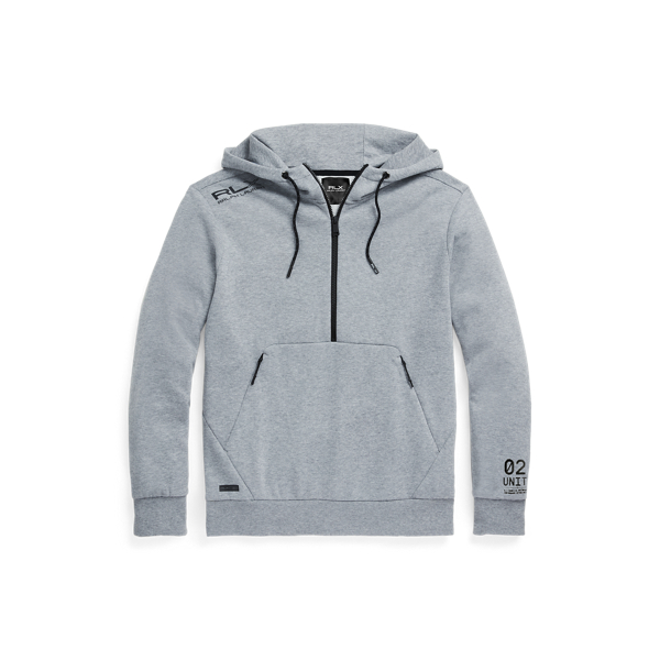 Sweat &agrave; capuche demi-zipp&eacute; en molleton RLX en Gris classique chin&eacute; 2