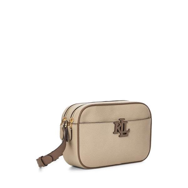 Farro/Truffle Leather Color-Blocked Carrie Crossbody Lauren 3