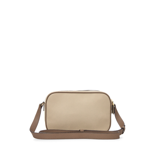 Farro/Truffle Leather Color-Blocked Carrie Crossbody Lauren 4