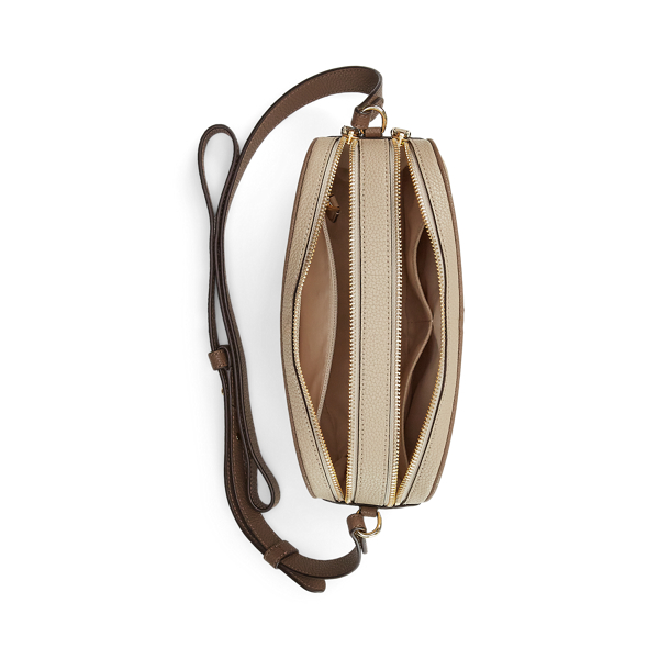Farro/Truffle Leather Color-Blocked Carrie Crossbody Lauren 5