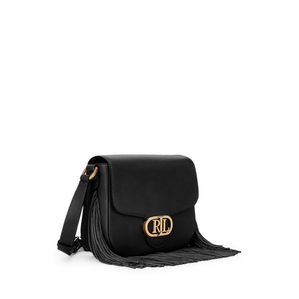 Black Fringe-Trim Medium Addie Crossbody Lauren 3