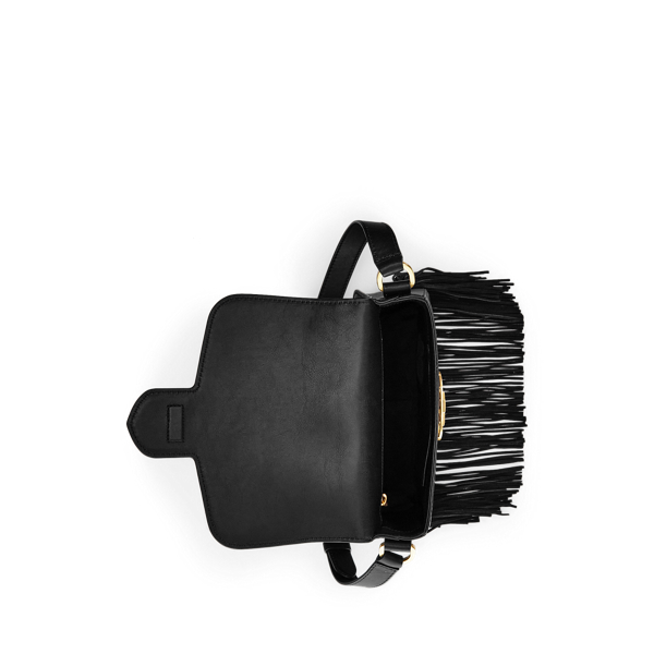 Black Fringe-Trim Medium Addie Crossbody Lauren 5