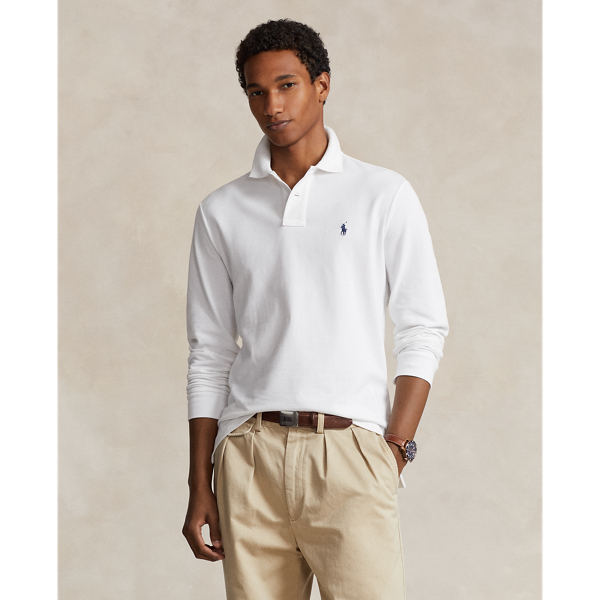 White Classic Fit Mesh Polo Shirt Polo Ralph Lauren 1