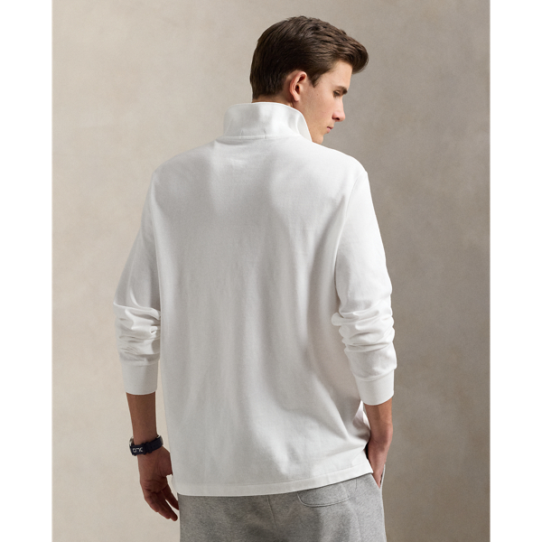 White Classic Fit Mesh Long-Sleeve Polo Shirt Polo Ralph Lauren 5