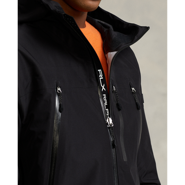 Black Water-Repellent Hooded Jacket RLX 6