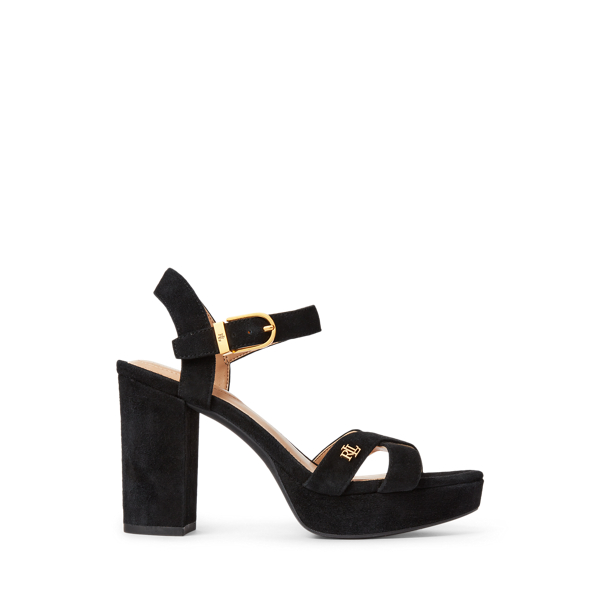 Sandali Fenton in camoscio con plateau