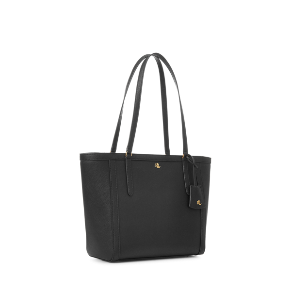 Black Crosshatch Leather Medium Clare Tote Lauren 3
