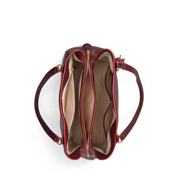 Bordeaux/Rl 2000 Red Leather Large Quinn Shoulder Bag Lauren 4