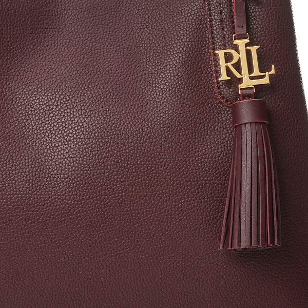 Bordeaux/Rl 2000 Red Leather Large Quinn Shoulder Bag Lauren 5