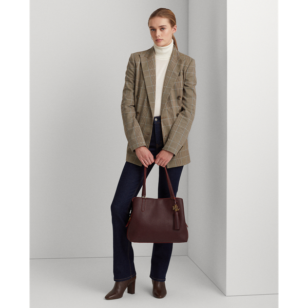 Bordeaux/Rl 2000 Red Leather Large Quinn Shoulder Bag Lauren 6