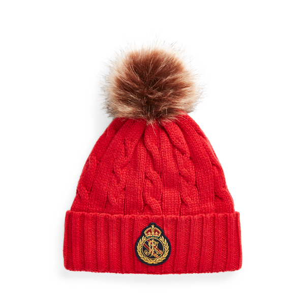 Cable-Knit Pom-Pom Beanie Lauren em 1