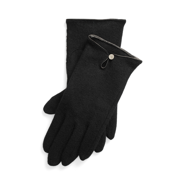 Keyhole Wool-Blend Tech Gloves Lauren 1