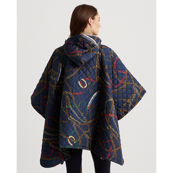 Poncho &eacute;questre matelass&eacute; Lauren en Bleu marine multi 5